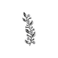 Embout Push Fit en Titane avec Cristaux Embout en titane argenté avec cristaux clairs sur fond blanc