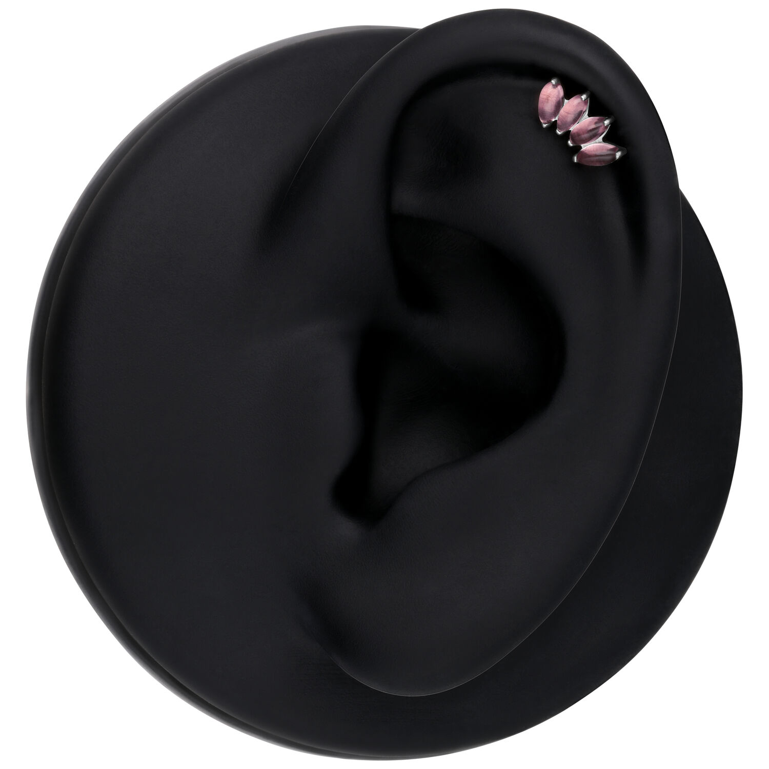 Embout en argent avec améthyste pour Push Fit Embout Push Fit en argent avec améthyste sur fond noir
