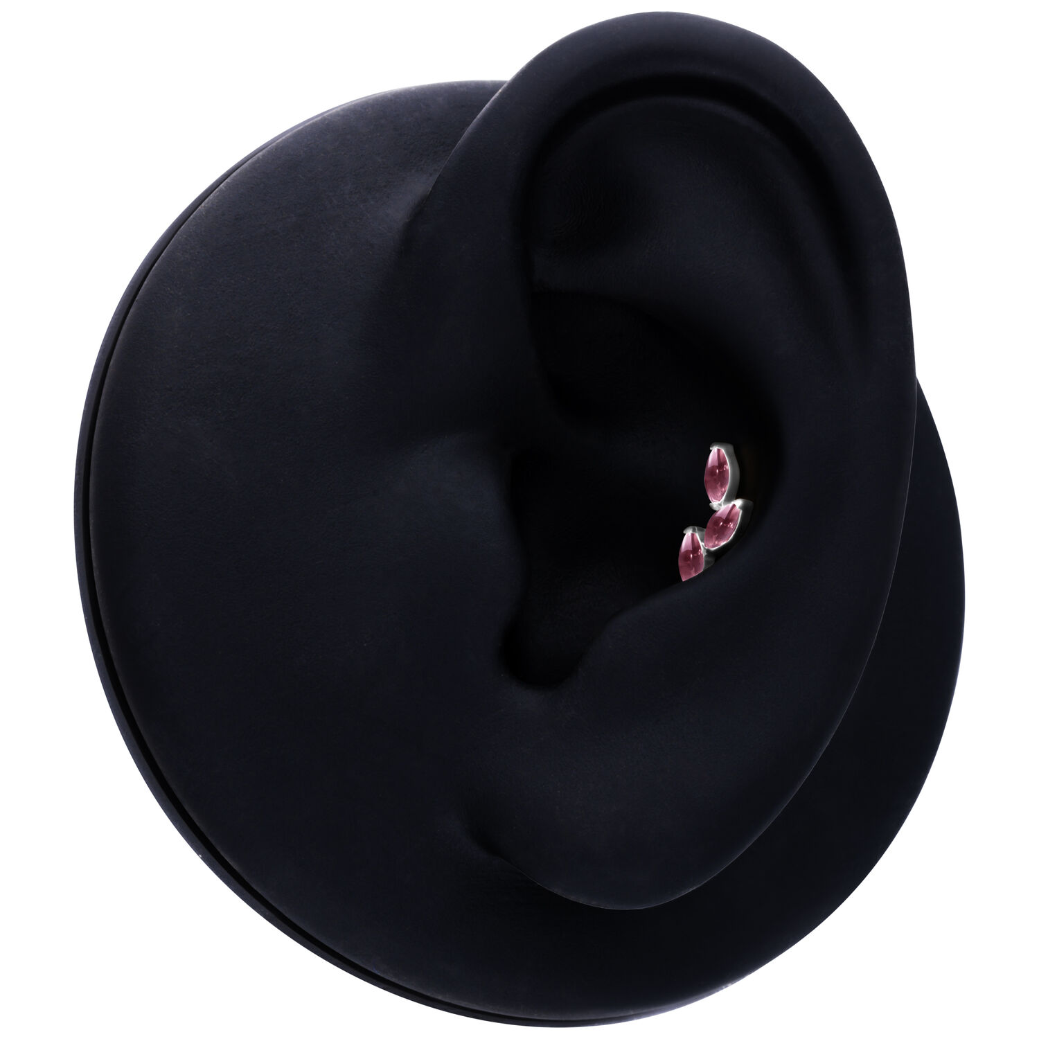 Embout en argent avec améthyste pour Push Fit Embout de piercing en argent avec améthyste sur fond noir