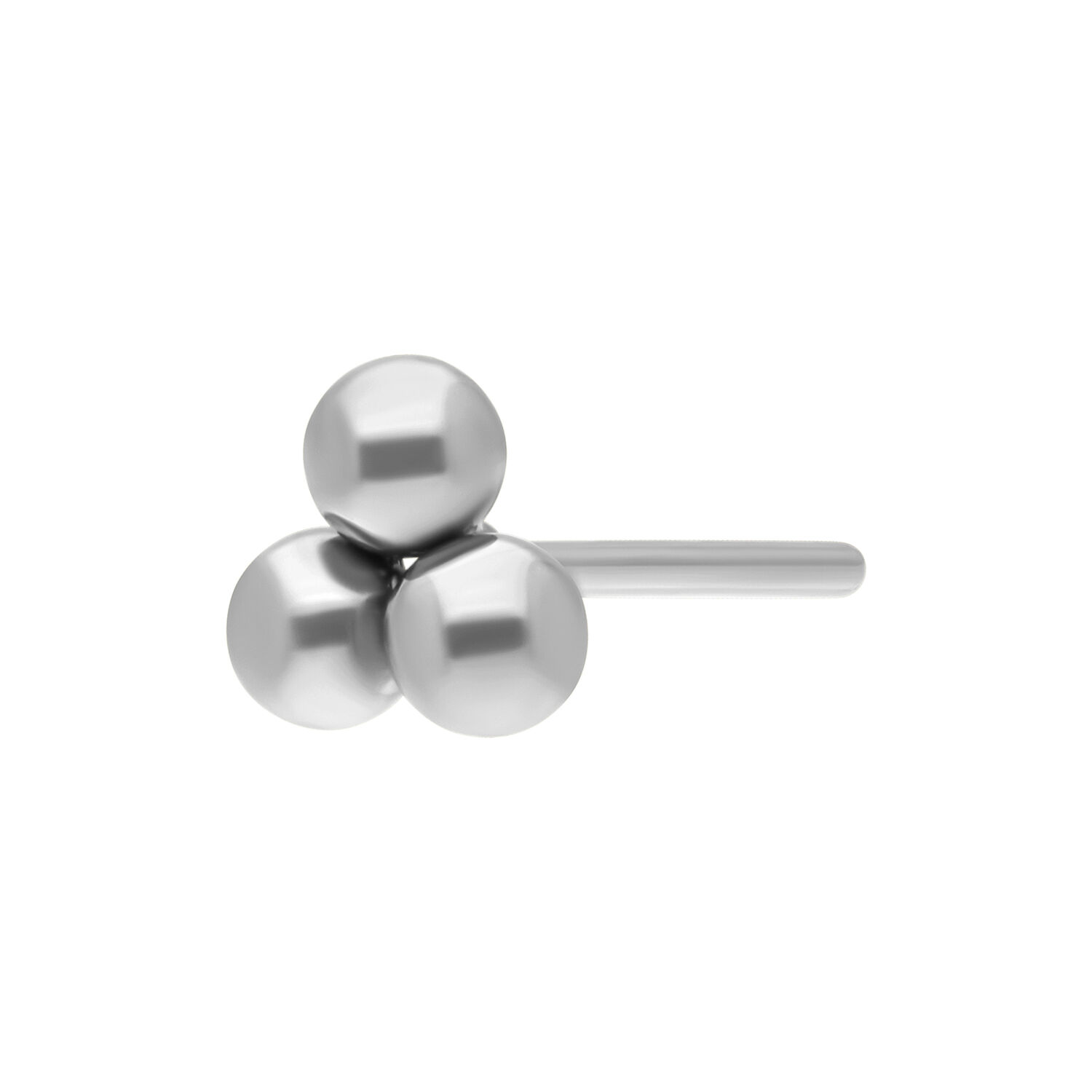 Embout Trinity Push Fit argenté en titane sur fond blanc