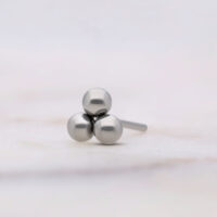 Embout Trinity Push Fit argenté en titane sur fond blanc
