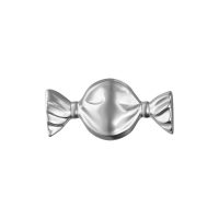 Embout Bonbon en Titane Argenté Embout de piercing en forme de bonbon argenté en titane sur fond blanc