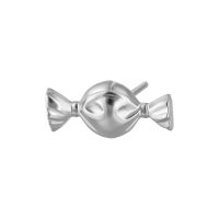 Embout Bonbon Argenté en Titane Embout en forme de bonbon argenté en titane sur fond blanc
