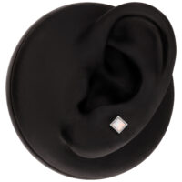 Embout Push Fit Opale Carré Modèle d'oreille noire avec embout piercing opale carré