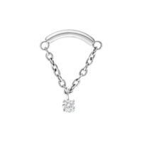 Embout Helix Push Fit en Cristal Argenté Embout Helix argenté avec design en chaîne et pendentif en cristal