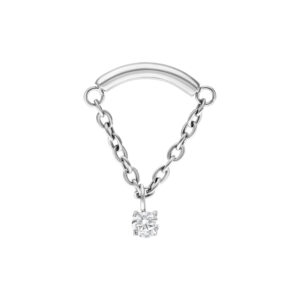 Embout Helix argenté avec design en chaîne et pendentif en cristal