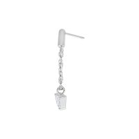 Embout Helix Triangle Argenté avec Chaîne Embout argenté pour Push Fit avec chaîne et cristal clair sur fond blanc