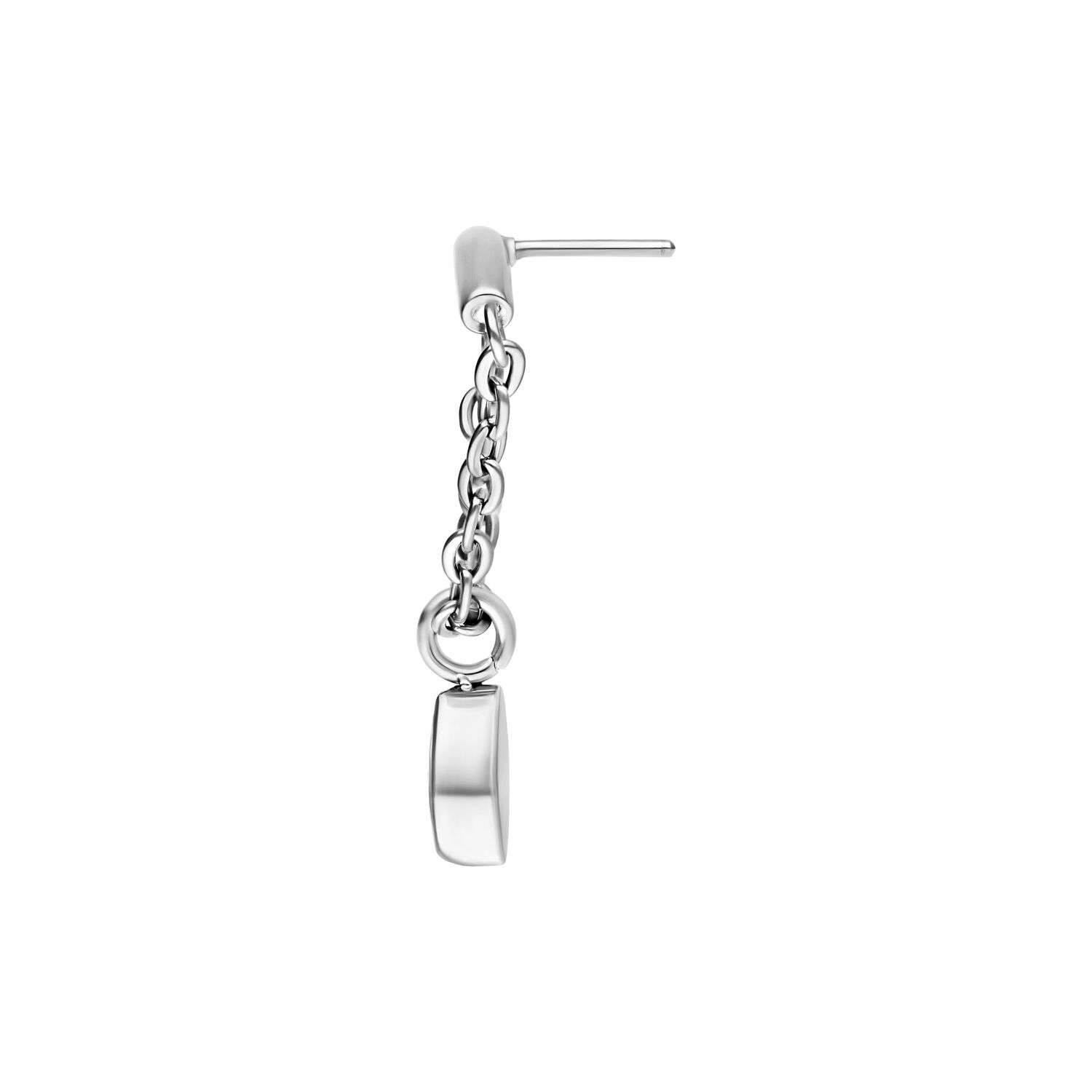 Embout Triangulaire en Cristal Argenté pour Helix Embout de piercing Helix argenté avec triangle en cristal clair sur fond blanc