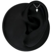 Embout Perle Helix pour Push Fit en Titane Oreille en silicone noire avec embout perle helix argenté