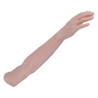 Bras d'entraînement pour tatouage en silicone, droit, beige Bras d'entraînement pour tatouage en silicone beige pour droitier sur fond blanc