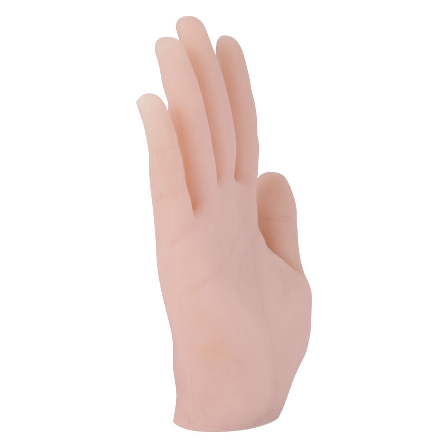 Main d'entraînement pour tatouage en silicone, droite, beige Main d'entraînement pour tatouage en silicone beige sur fond blanc
