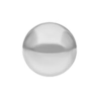 Boule filetée en titane argentée, 5 mm Boule filetée en titane argentée sur fond blanc