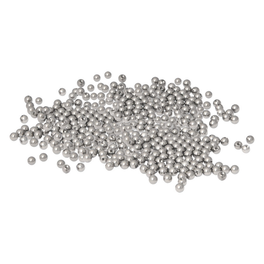 Billes filetées en titane argentées 1000er Set sur fond blanc