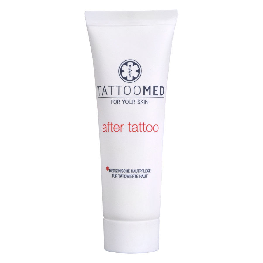TattooMed® crème de soin 25 ml tube Tube blanc TattooMed® after tattoo 25 ml sur fond blanc