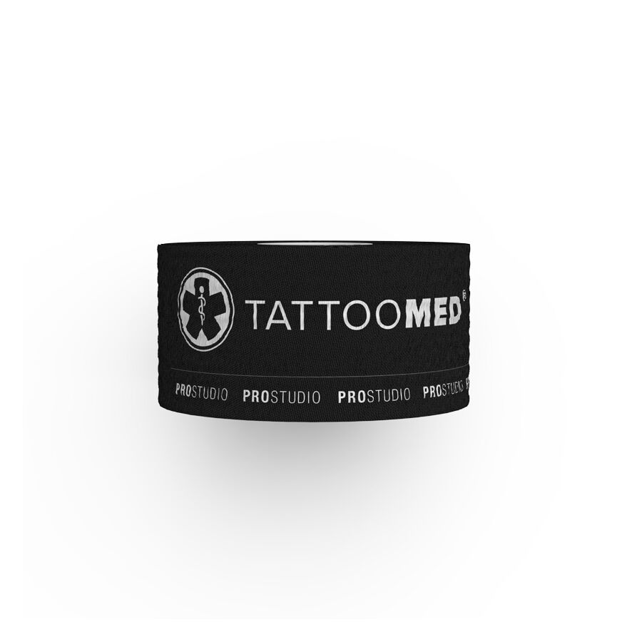 Rouleau de bande Tattoomed Studio Pro noir Rouleau de bande Tattoomed Studio Pro noir sur fond blanc