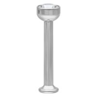 Mini labret en titane avec cristal clair Mini labret en titane argenté avec cristal clair sur fond blanc