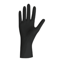 Gant en nitrile noir taille L sur fond blanc