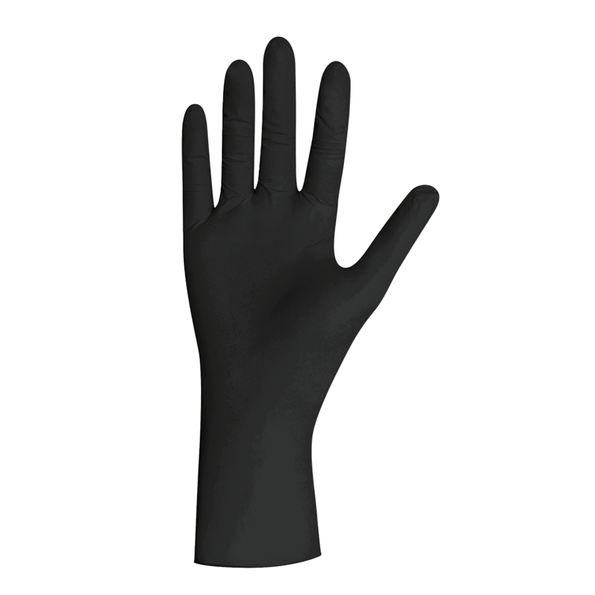 Gant en nitrile noir taille L sur fond blanc