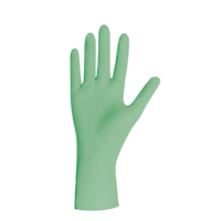 Gants en nitrile vert menthe taille L Gant jetable vert clair en nitrile taille L sur fond blanc