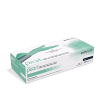 Gants en nitrile vert clair taille L - Unigloves Emballage des gants en nitrile vert clair taille L de Unigloves sur fond blanc