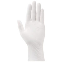 Gants unisexes blancs taille L Gant jetable blanc de la collection Unigloves sur fond blanc