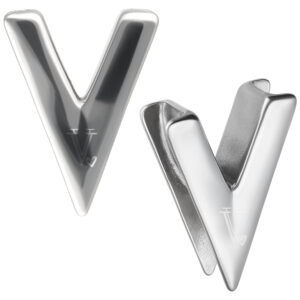Verena Venus V Earsaddles argentés sur fond blanc