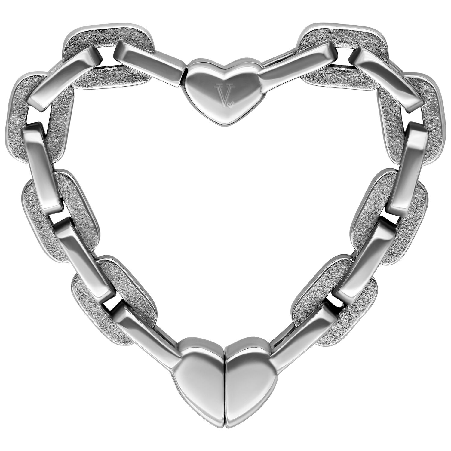 Verena Venus Poids d'Oreille en Forme de Cœur Argent Unisexe Poids d'oreille argenté en forme de cœur avec surface brillante sur fond blanc