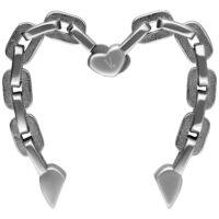 Verena Venus Poids d'Oreille Forme de Cœur Noir Poids d'oreille en forme de cœur en PMMA noir avec finition brillante sur fond blanc