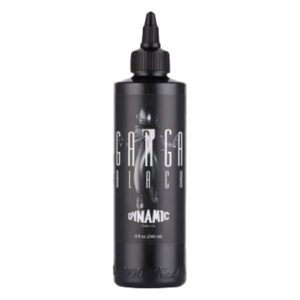 Encre de tatouage noire Viking Ink Ganga Black 240ml bouteille sur fond blanc