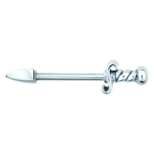 Barbell de poitrine argenté avec poignée en spirale de 12,0 mm de longueur