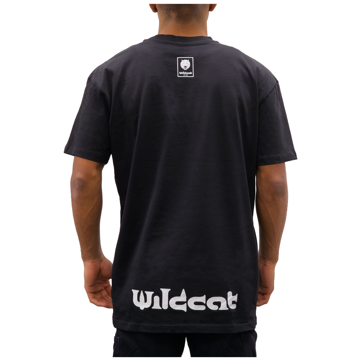 T-shirt Wildcat noir oversize vue arrière T-shirt noir oversize de Wildcat, vue arrière, en coton