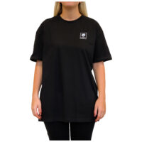 T-shirt oversize noir en coton T-shirt oversize noir unisexe, de face, fond neutre
