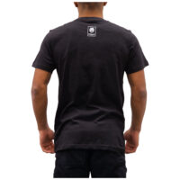 T-shirt noir Wildcat avec imprimé logo Vue arrière d'un t-shirt noir Wildcat avec imprimé logo sur fond blanc