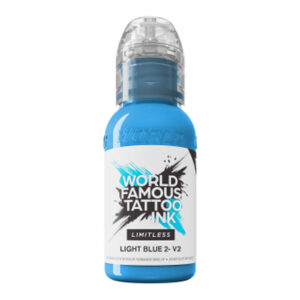Bouteille d'encre bleue, 30 ml, sur fond blanc
