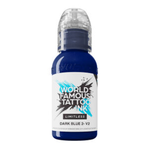 Bouteille World Famous Ink Limitless Bleu Foncé 2 V2 sur fond blanc
