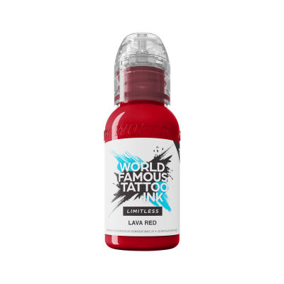 Encre de Tatouage Lava Red 30ml - Wildcat Encre de tatouage rouge en flacon de 30ml sur fond blanc