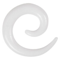 Spirale en acrylique blanc pour piercings d'oreille Spirale en acrylique blanc sur fond blanc, piercing d'oreille