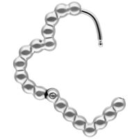 Boucles d'oreilles Heart Bubble Hoops argentées Boucles d'oreilles en forme de cœur avec structure à bulles sur fond blanc