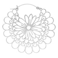 Boucles d'oreilles Daisy élégantes en argent Boucles d'oreilles Daisy en argent avec fermoir à clip sur fond blanc