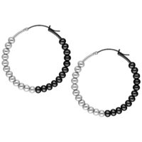 Boucles d'oreilles Bubble Hoops Argent/Noir Deux boucles d'oreilles Bubble Hoops en argent et noir sur fond blanc