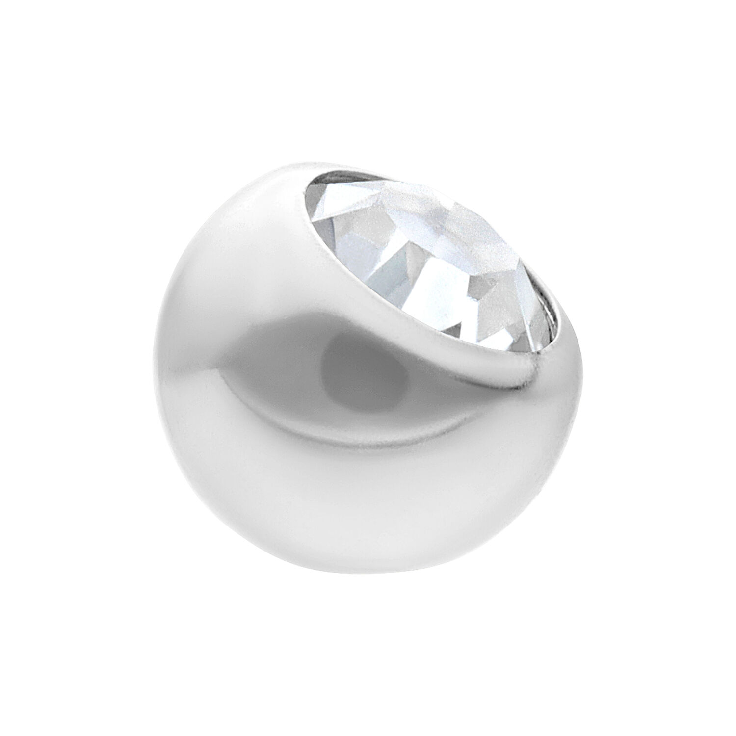 Wildcat bille en titane avec cristal 3,0 mm Bille en titane blanche avec cristal clair, taille 3,0 mm