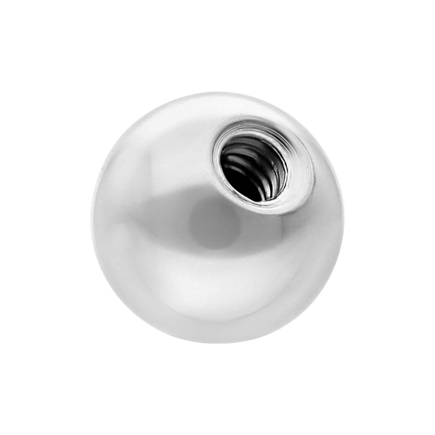 Boule de bijou en titane 1,2 mm 3,0 mm cristal Boule de bijou métallique en titane couleur or blanc, épaisseur 1,2 mm, diamètre 3,0 mm, sur fond blanc
