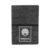 Carnet Wildcat gris avec logo Carnet gris en feutre avec logo Wildcat et bande élastique