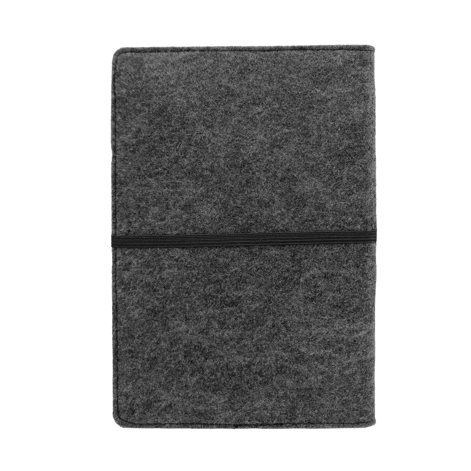 Carnet Wildcat avec couverture en feutre gris Carnet avec couverture en feutre gris et élastique noir, sur fond blanc