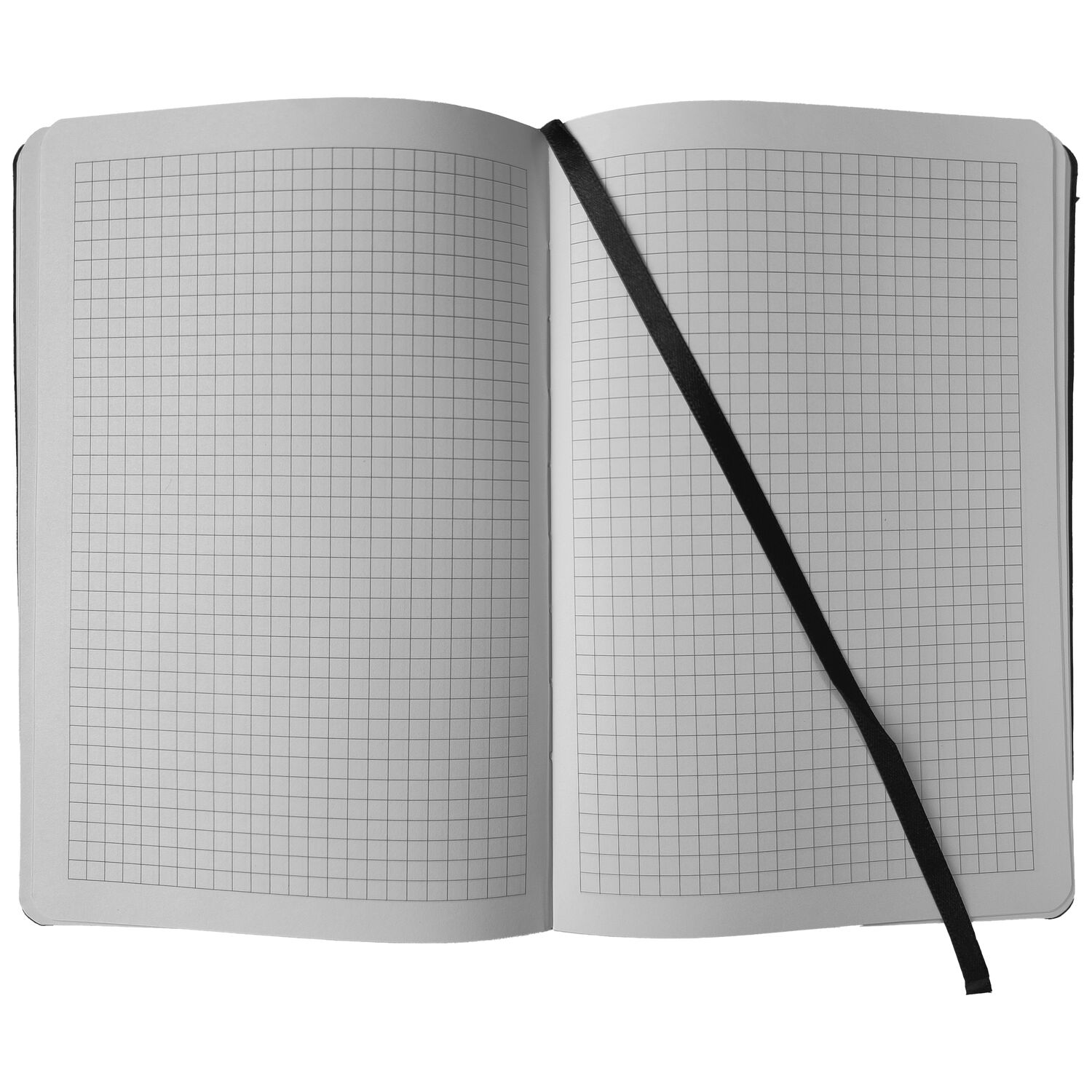 Carnet Wildcat à motif carreaux Carnet Wildcat ouvert à motif carreaux avec marque-page noir sur fond blanc