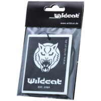 Désodorisant à voiture Wildcat au design classique Désodorisant noir Wildcat avec logo de loup, emballé dans un film transparent