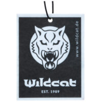 Wildcat parfum de voiture en noir et blanc Parfum de voiture rectangulaire Wildcat avec logo de chat sauvage noir sur fond blanc