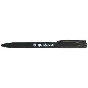 Stylo-bille noir de la marque Wildcat, posé sur fond blanc