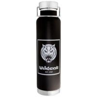 Bouteille Isotherme à Vide Wildcat Noire Bouteille isotherme à vide noire avec logo Wildcat sur fond blanc