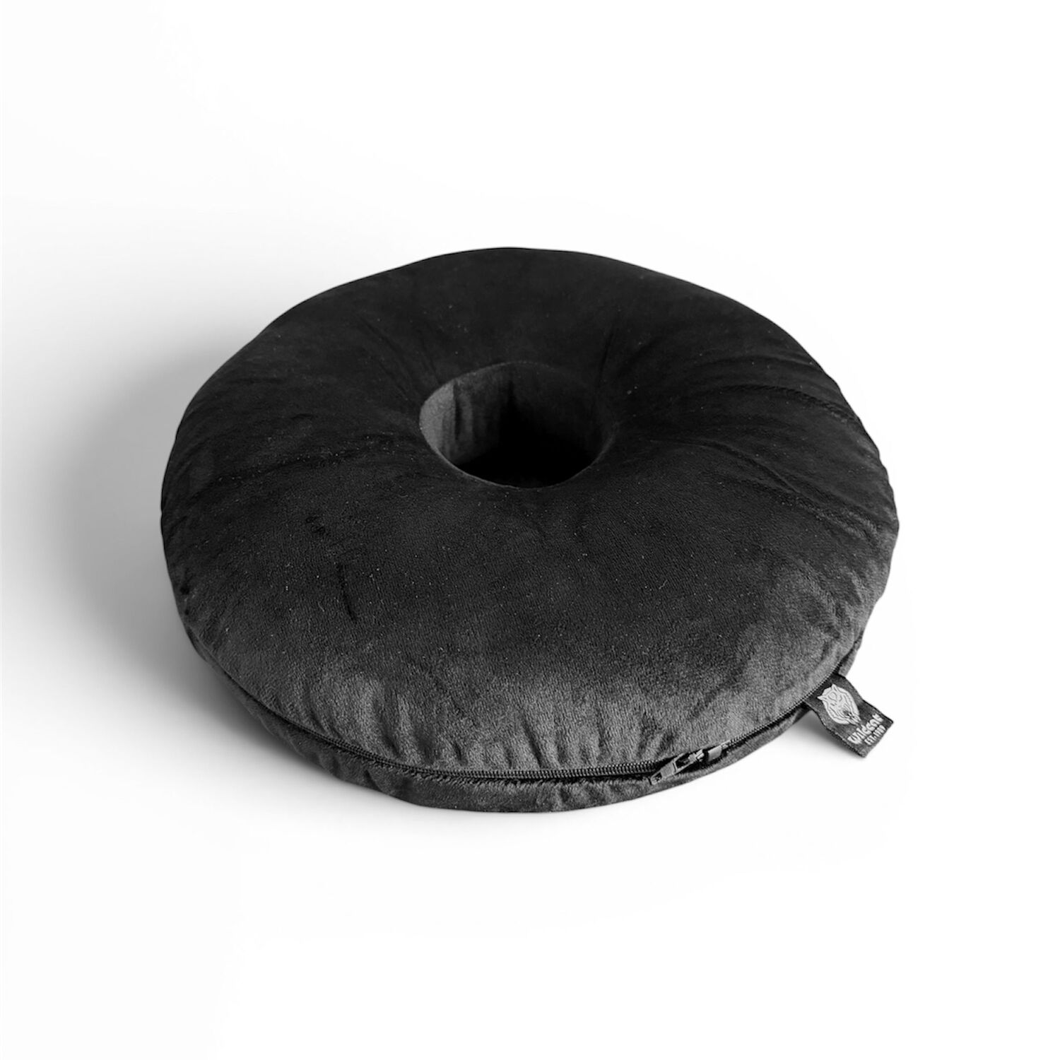 Coussin de piercing Wildcat noir Coussin de piercing rond noir en polyester sur fond blanc